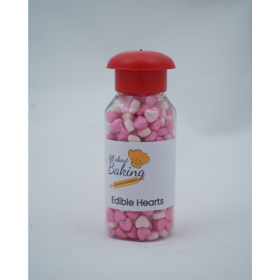 Pink & White Edible Hearts for cakes