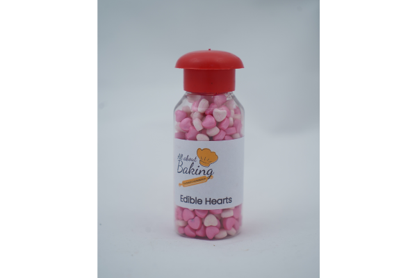 Pink & White Edible Hearts for cakes