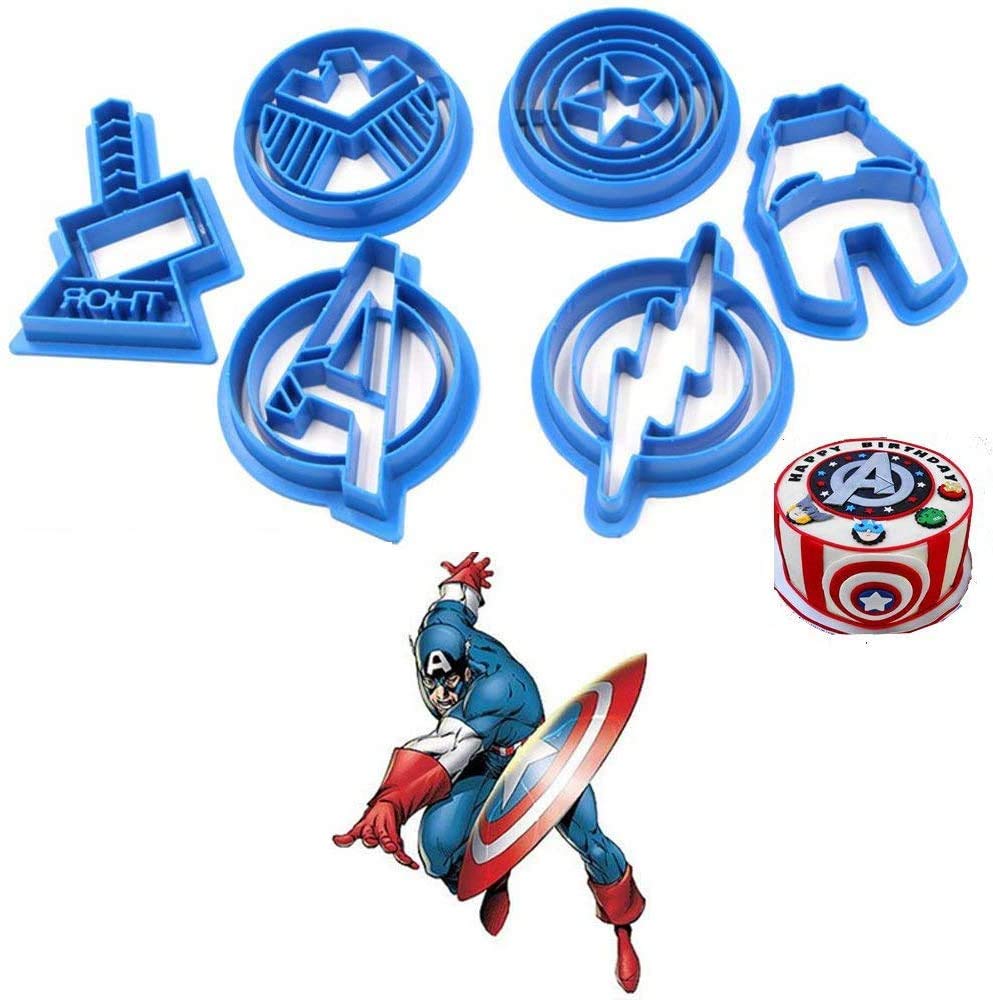 Avengers Cookie Cutters or Fondant Cutters (Set of 6) - All About Baking