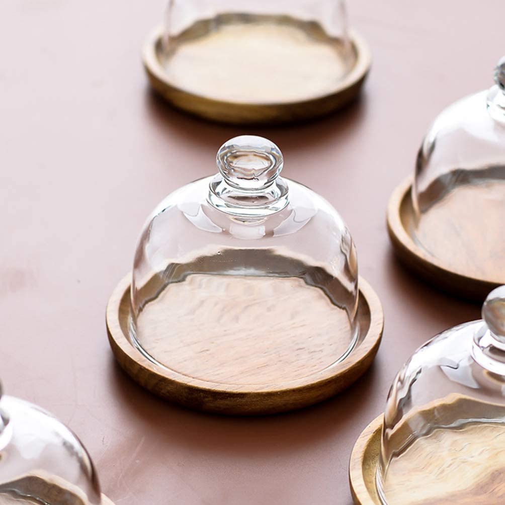 Shop Wooden Cake Stand With Glass Dome Mini Online - All About Baking